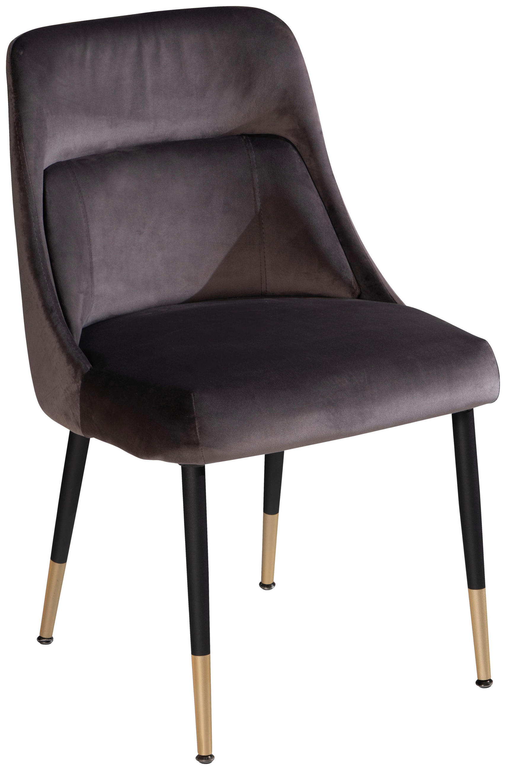 Scaun din textil, gri - auriu/negru, Design, metal/textil (49/85/56cm) - Livetastic