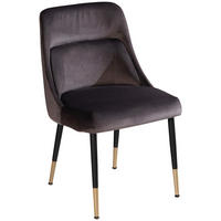 Scaun din textil, gri - auriu/negru, Design, metal/textil (49/85/56cm) - Livetastic