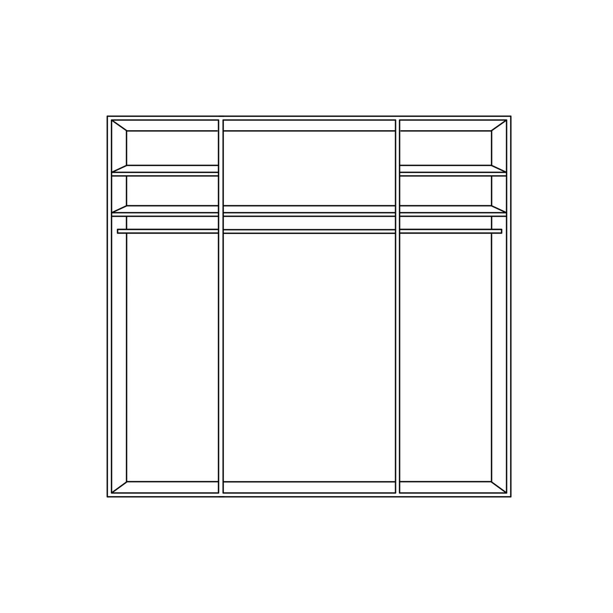DREHTÜRENSCHRANK in Grau, Eichefarben  - Eichefarben/Alufarben, Trend, Glas/Holzwerkstoff (201/223/60cm) - Stylife