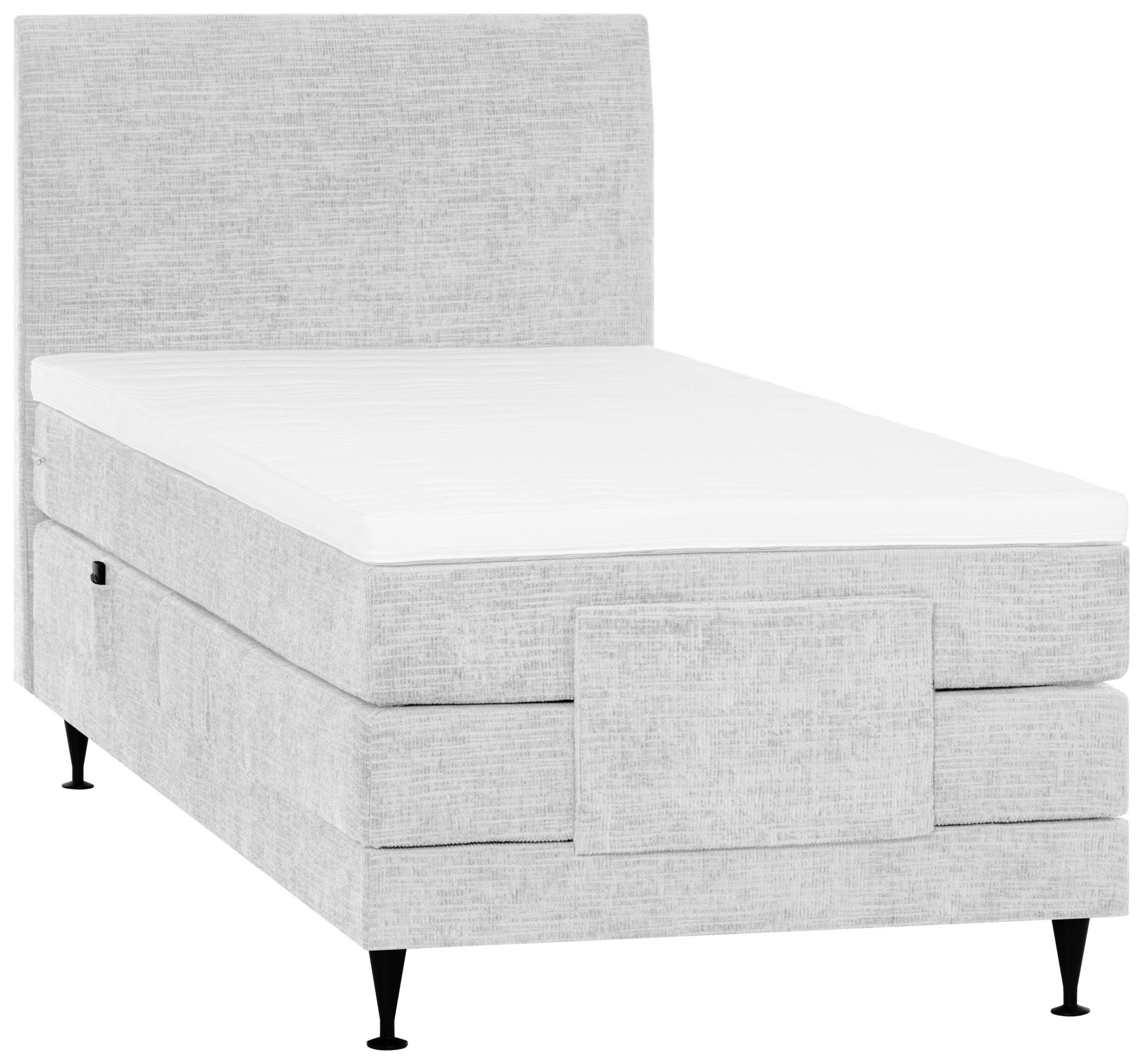BOXSPRINGBETT 100/200 cm  Silberfarben  - Silberfarben/Schwarz, Konventionell, Holzwerkstoff/Textil (100/200cm) - Welnova