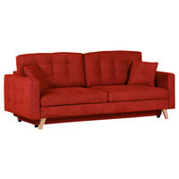BÄDDSOFFA i flatväv röd  - röd/naturfärgad, Klassisk, textil (225/70/98cm) - Livetastic
