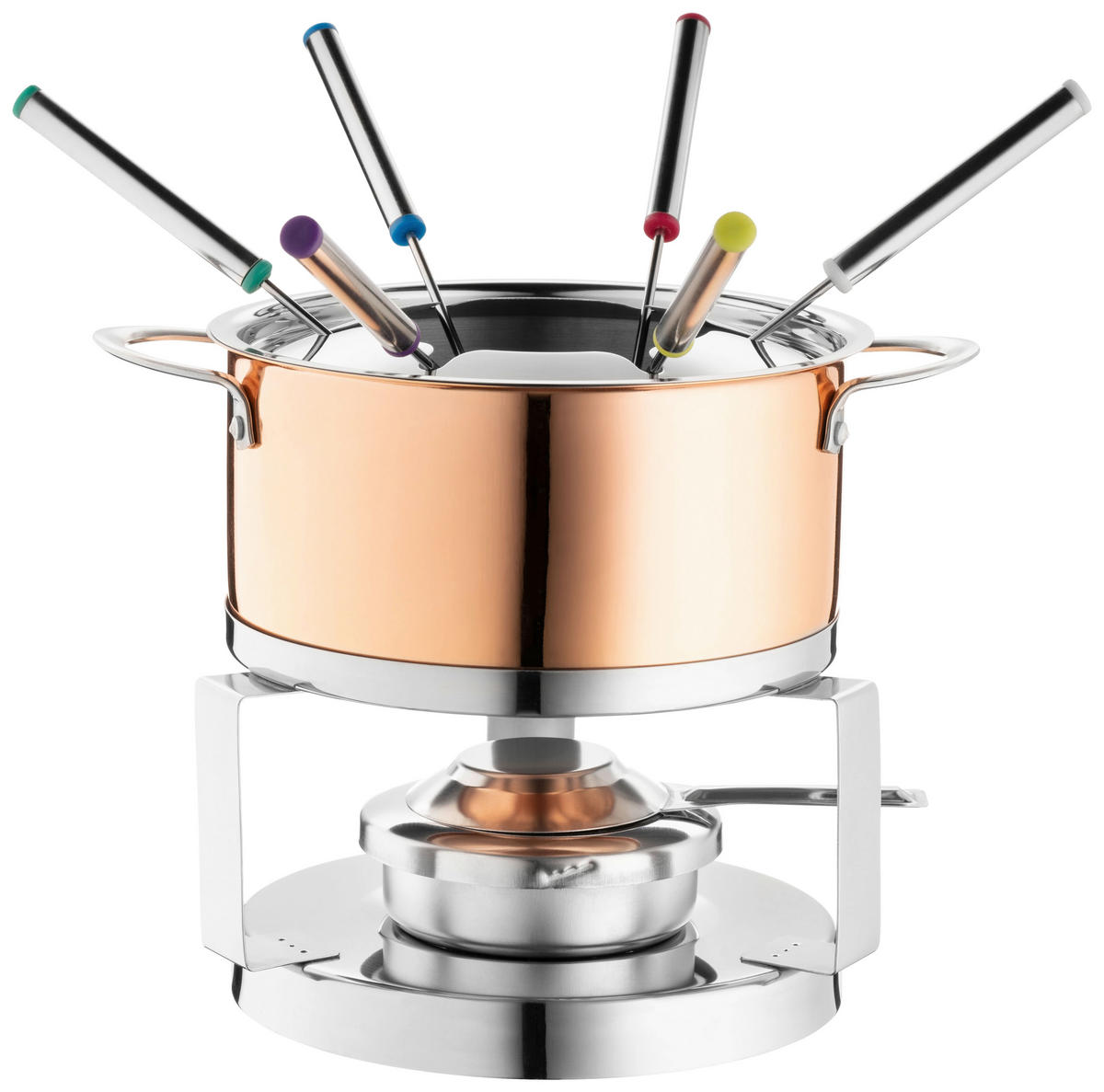 FONDUESET  - Silberfarben/Kupferfarben, Trend, Metall (23/17/17cm) - Mäser