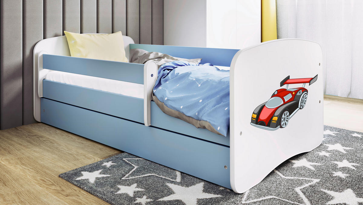 KINDER-/JUNIORBETT - Blau/Birkefarben, MODERN, Holz/Holzwerkstoff (80/160cm) - MID.YOU