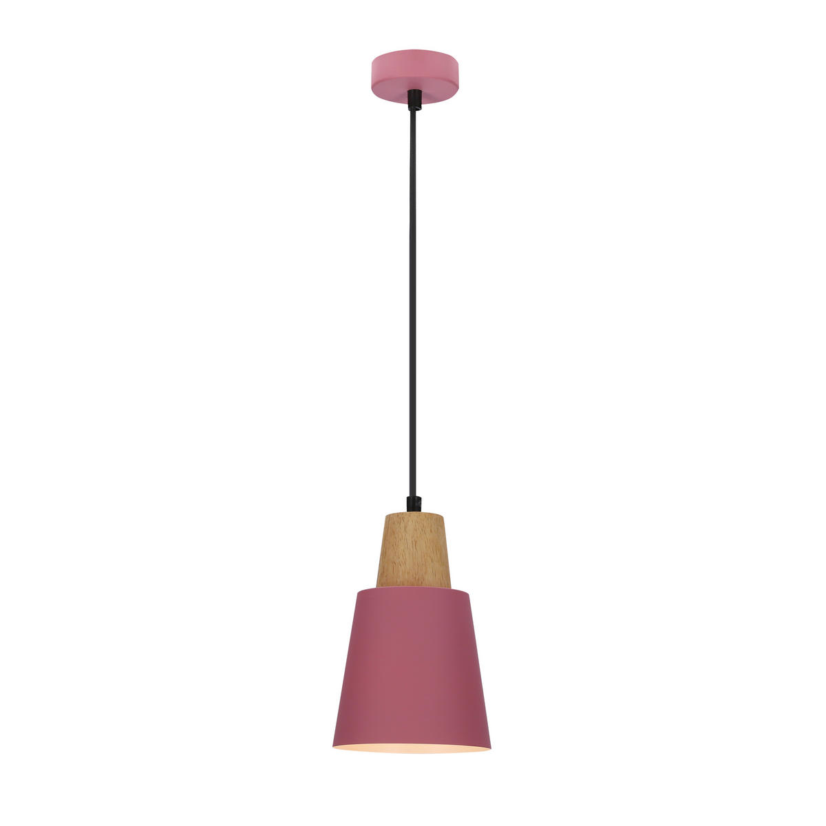 PENDELLEUCHTE 13/13/80 cm  - Pink/Schwarz, Trend, Metall (13/13/80cm)