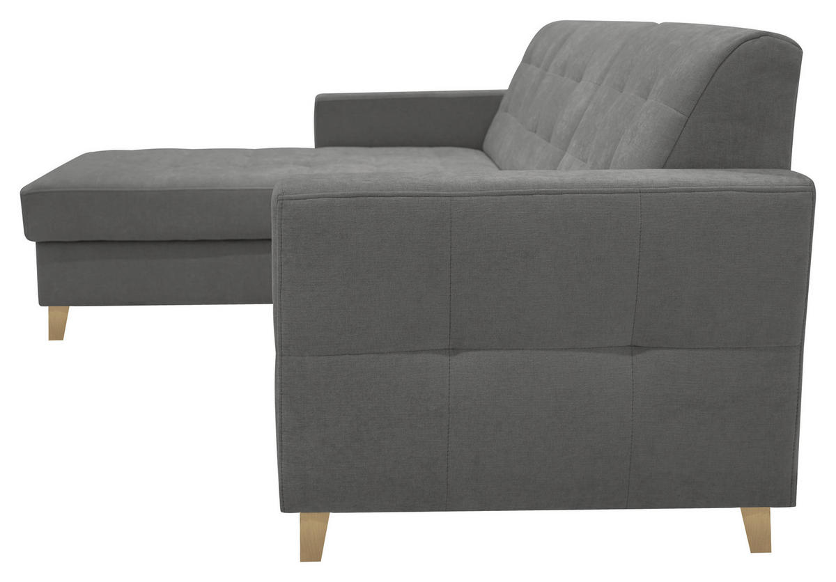 ECKSOFA Chenille Taupe  - Taupe/Naturfarben, Design, Holz/Textil (160/231cm) - Livetastic