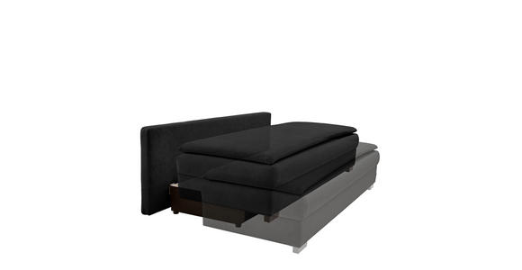 SCHLAFSOFA Samt Schwarz  - Schwarz, KONVENTIONELL, Kunststoff/Textil (207/94/90cm) - Carryhome