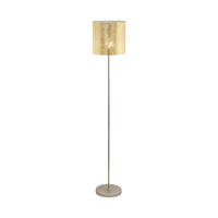 STOJACÍ LAMPA, 28/158,5 cm  - barvy zlata/šampaňská, Konvenční, kov/textil (28/158,5cm) - Eglo