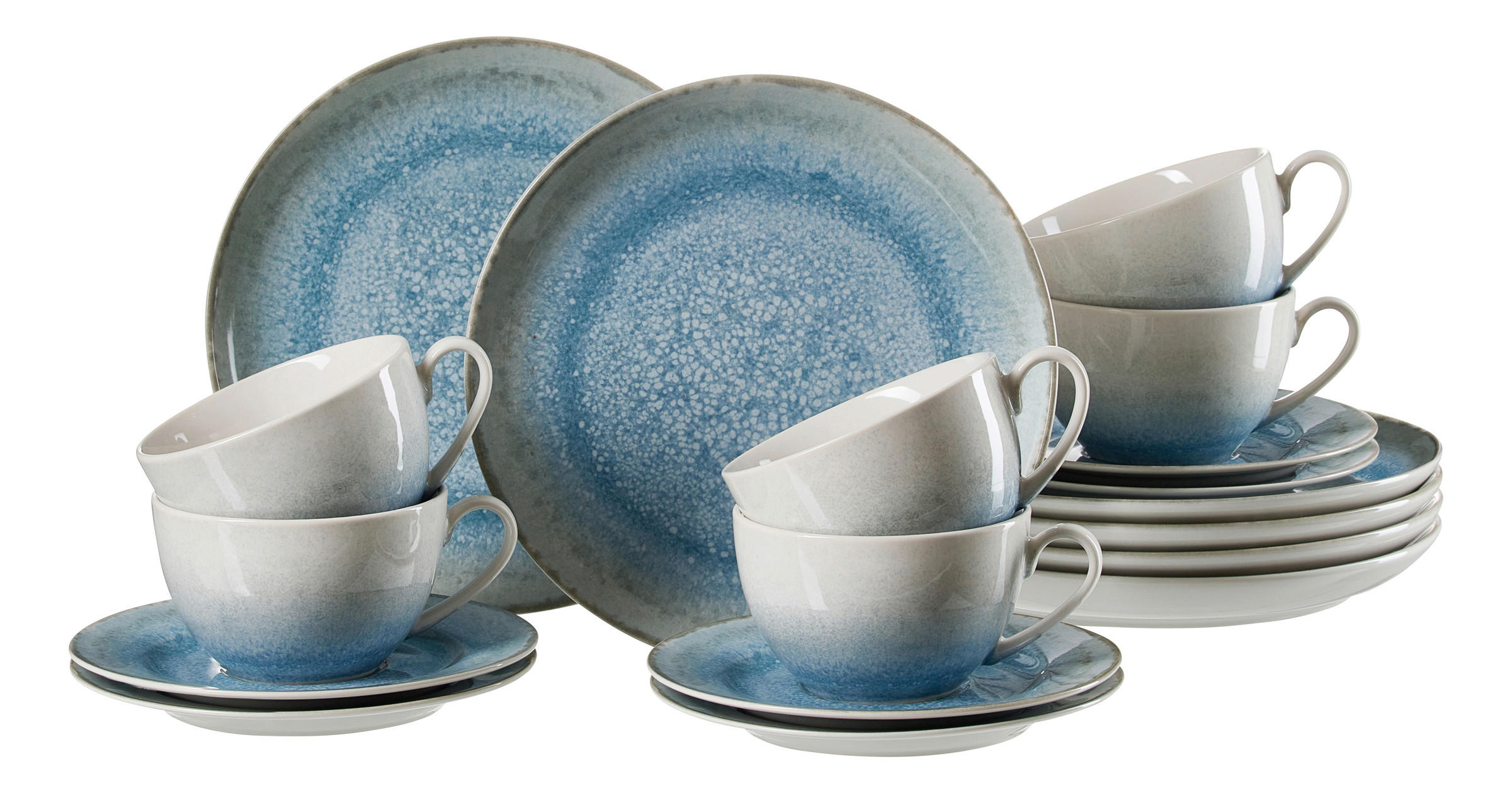 KAFFEESERVICE Blau, Creme Oslo 18-teilig  - Blau/Creme, KONVENTIONELL, Keramik (29/21,5/24cm) - Ritzenhoff Breker