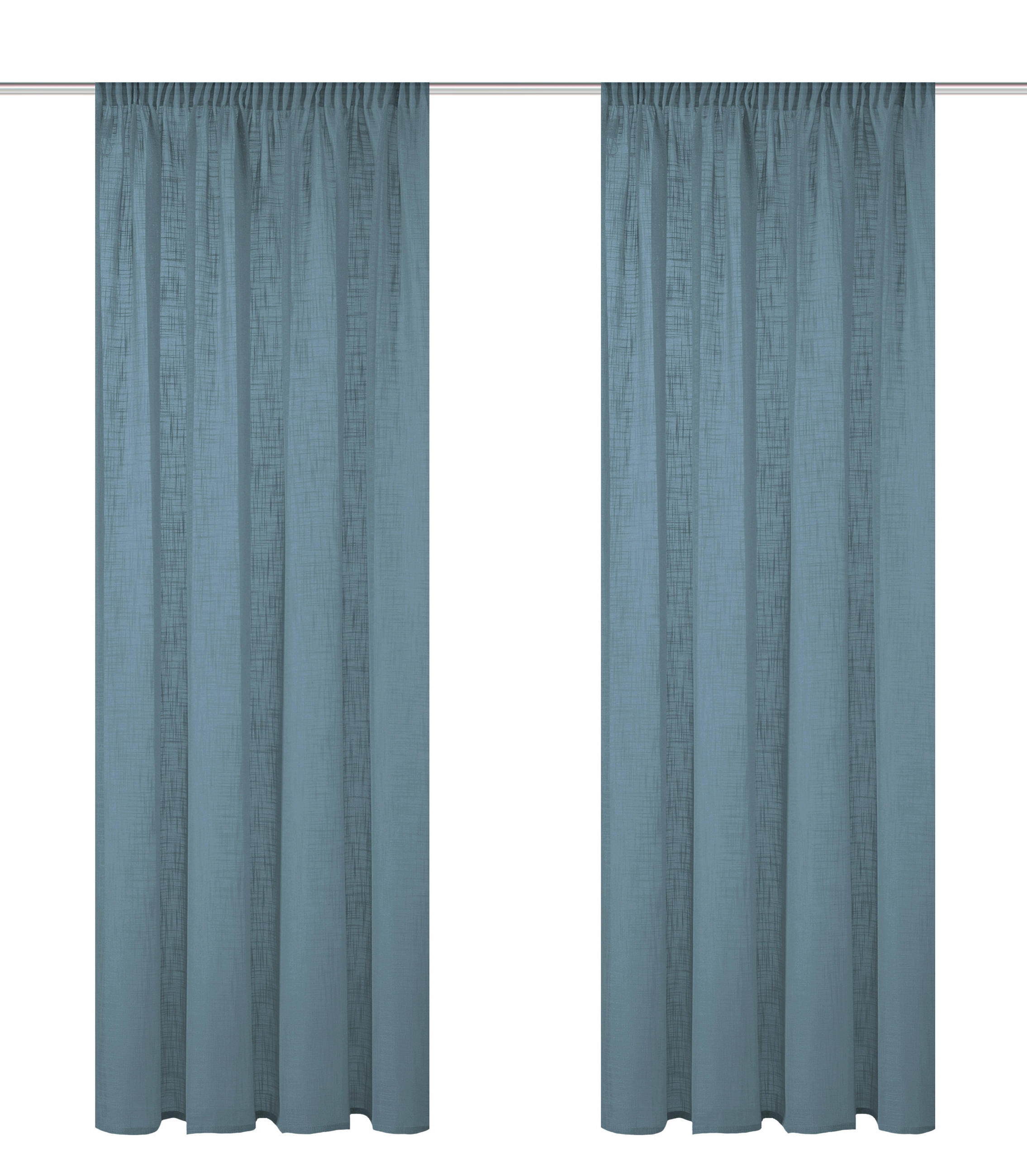 FERTIGVORHANG  halbtransparent   140/160 cm 2 Stück  - Blau, Basics, Textil (140/160cm)