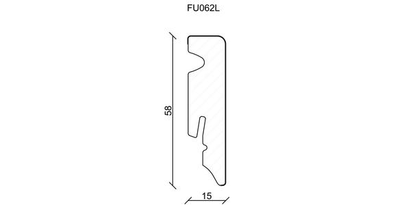 SOCKELLEISTE Eichefarben  - Eichefarben, Basics, Holzwerkstoff (1,5/5,8/240cm) - Homeware