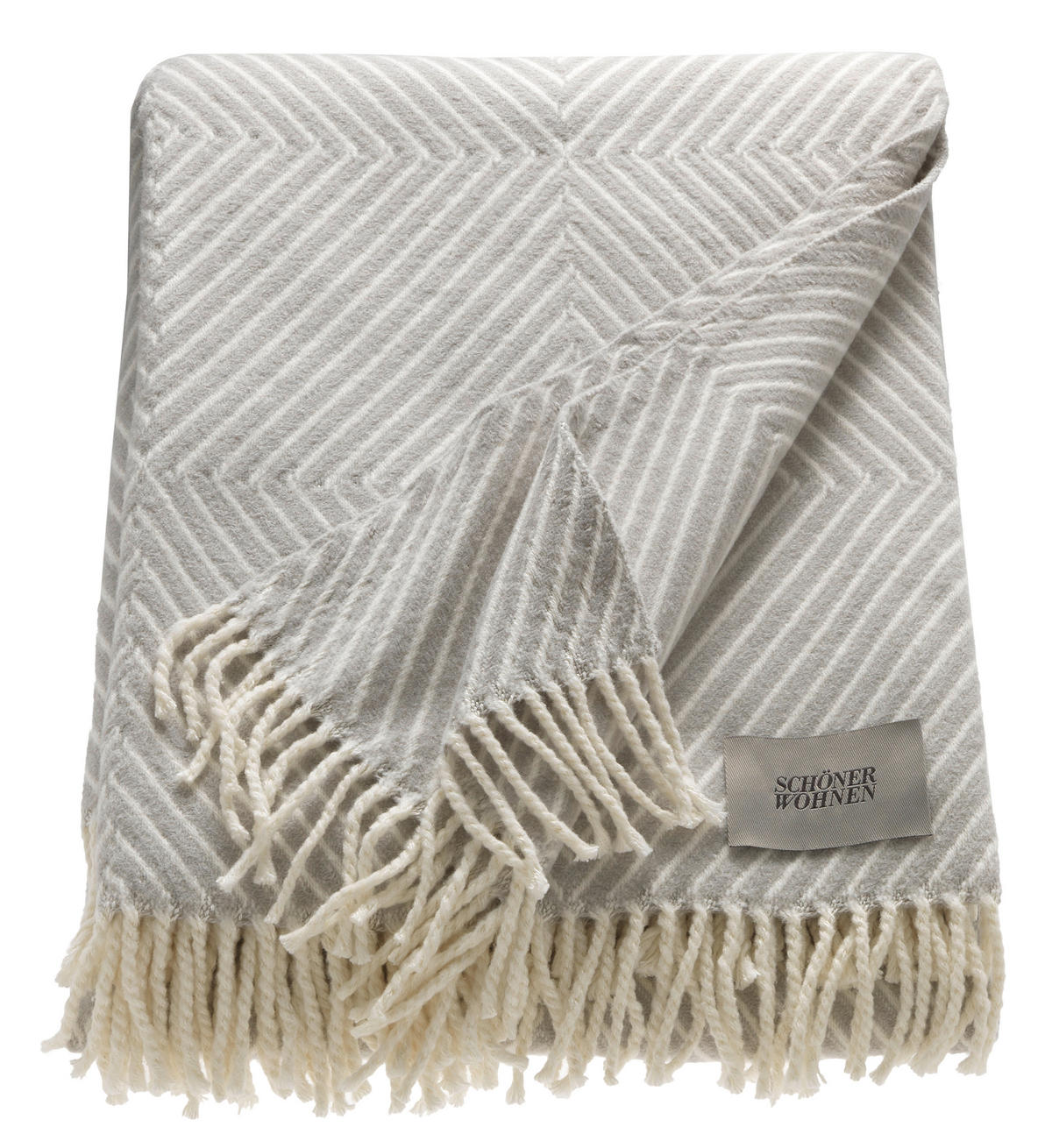 PLAID Tebas  - Beige/Hellgrau, Design, Textil (140/200cm) - Schöner Wohnen