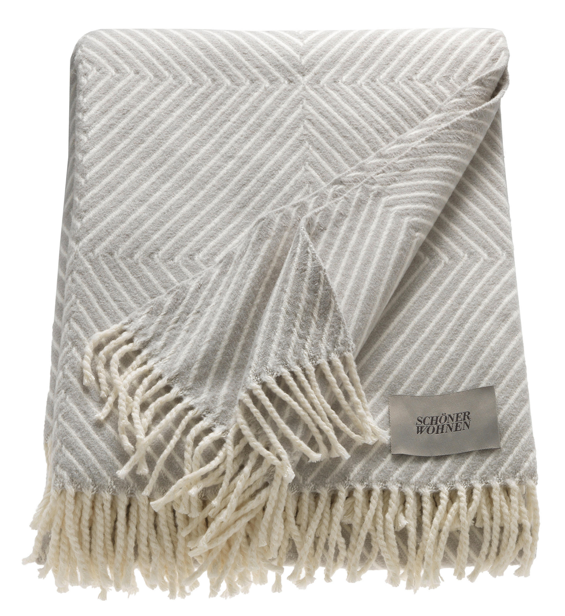 Schöner Wohnen Plaid Tebas Hellgrau, Beige 140x200 cm