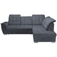 ECKSOFA Anthrazit Chenille  - Chromfarben/Anthrazit, KONVENTIONELL, Kunststoff/Textil (260/205cm) - Carryhome