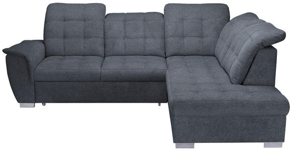 ECKSOFA Anthrazit Chenille  - Chromfarben/Anthrazit, KONVENTIONELL, Kunststoff/Textil (260/205cm) - Carryhome