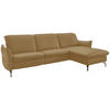 ECKSOFA in Lederlook (vegan) Olivgrün  - Olivgrün/Nickelfarben, Modern, Textil/Metall (263/179cm) - Livetastic