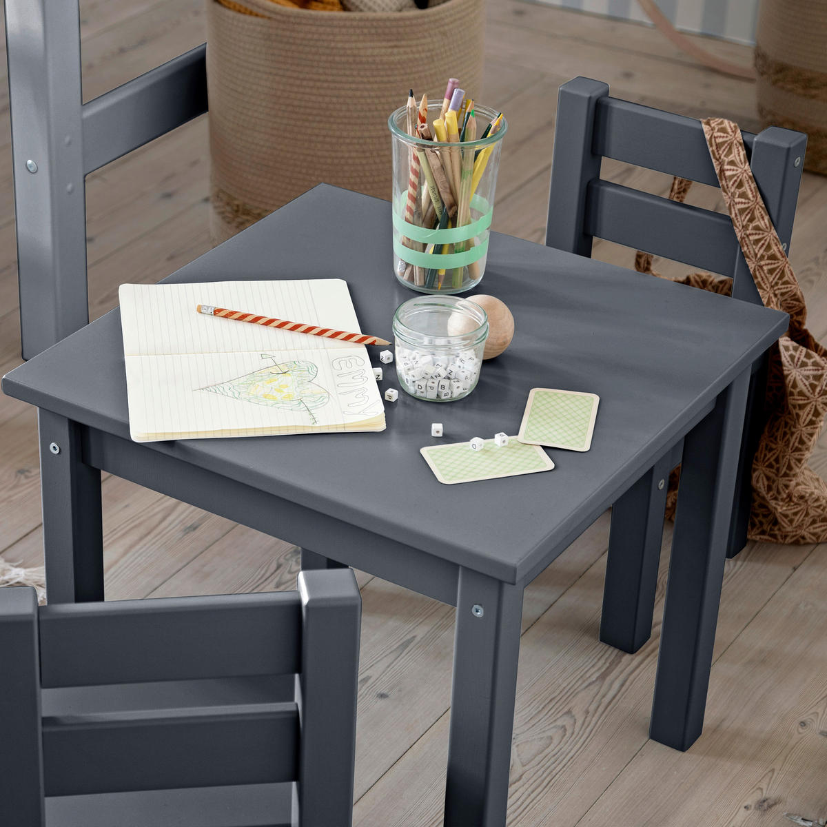 KINDERSITZGRUPPE  - Dunkelgrau, MODERN, Holz - MID.YOU