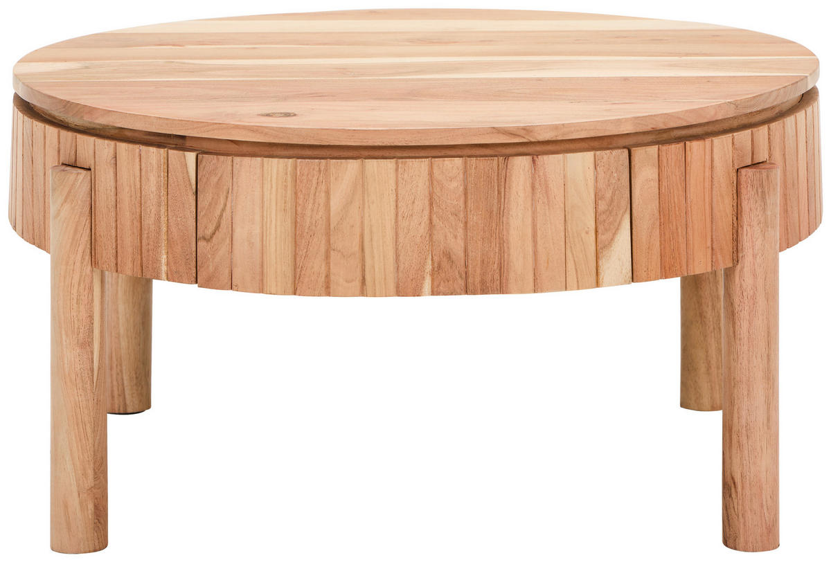 COUCHTISCH Akazie massiv, Sperrholz 80/80/40 cm rund Akaziefarben  - Akaziefarben, LIFESTYLE, Holz (80/80/40cm) - Landscape
