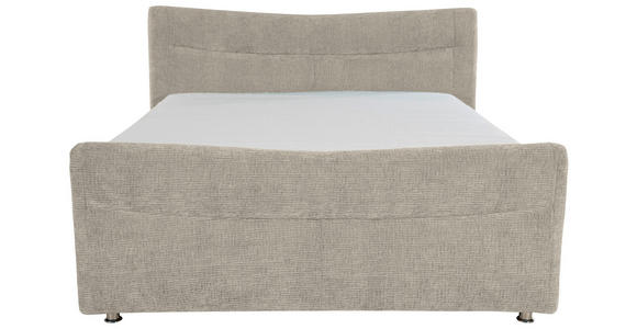 BOXSPRINGBETT 140/200 cm  in Hellgrau  - Chromfarben/Hellgrau, KONVENTIONELL, Textil/Metall (140/200cm) - Esposa