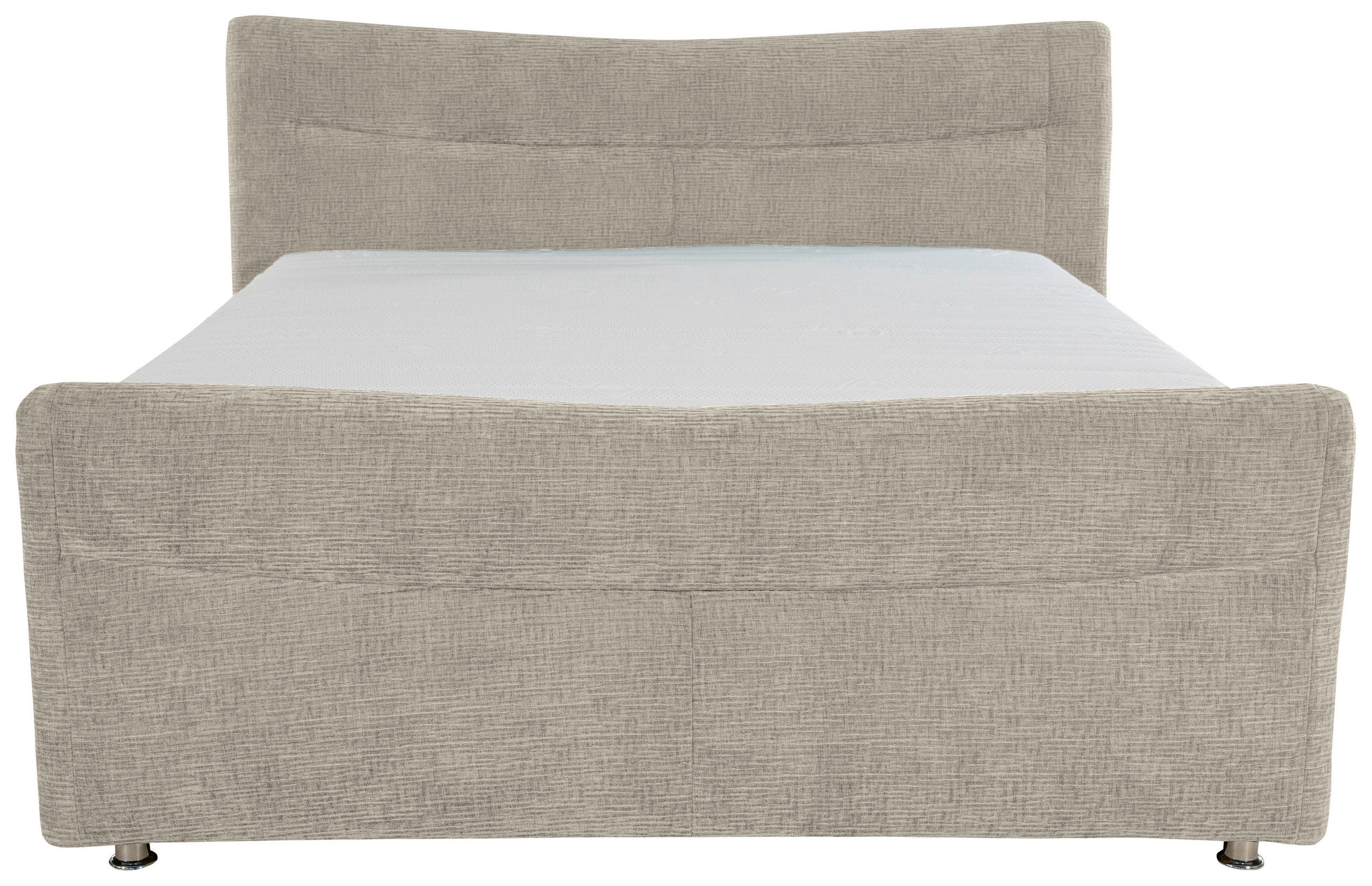 BOXSPRINGBETT 140/200 cm  in Hellgrau  - Chromfarben/Hellgrau, KONVENTIONELL, Textil/Metall (140/200cm) - Esposa