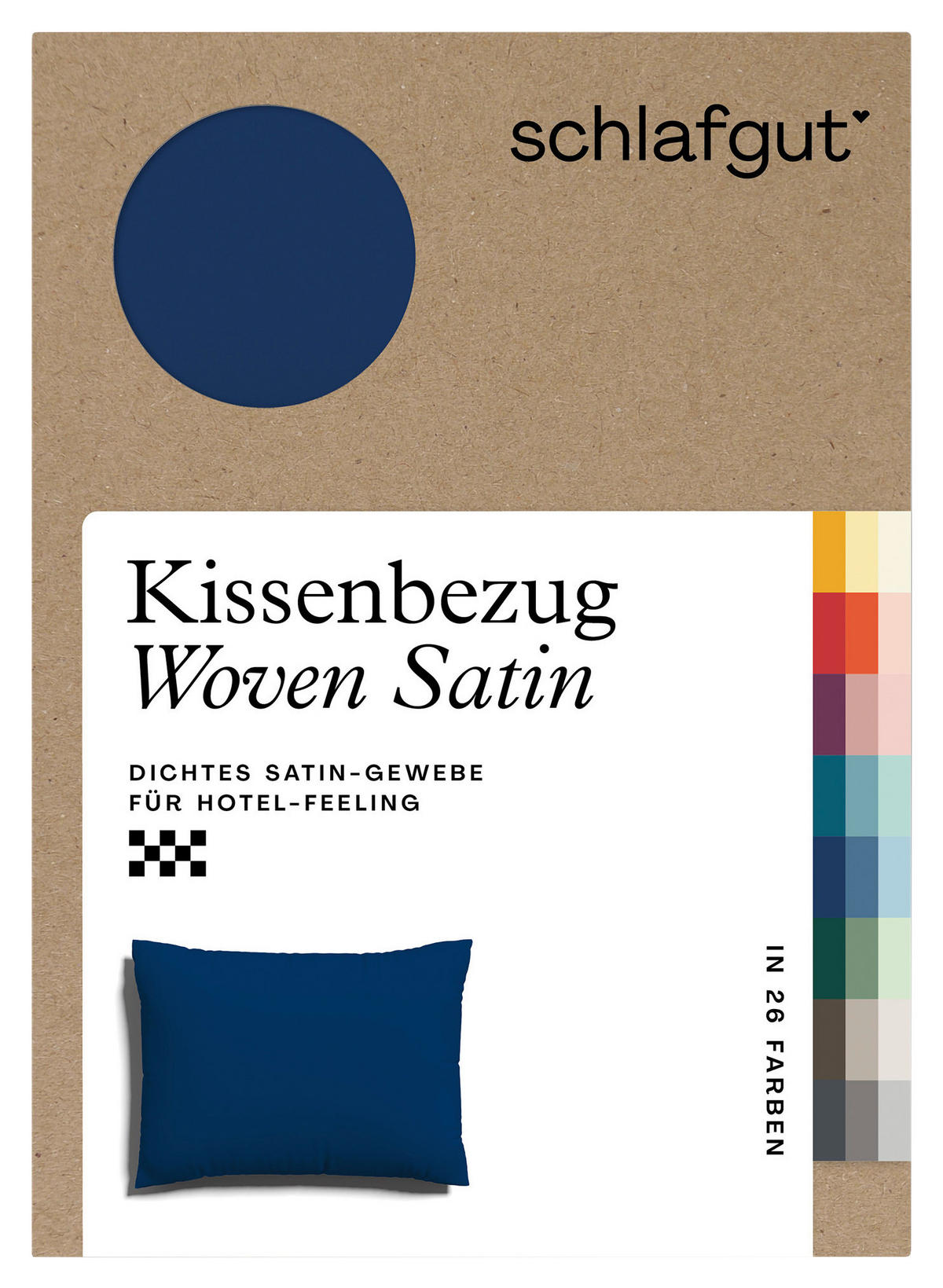KOPFPOLSTERBEZUG WOVEN SATIN 60/80 cm  - Dunkelblau, Basics, Textil (60/80cm) - Schlafgut