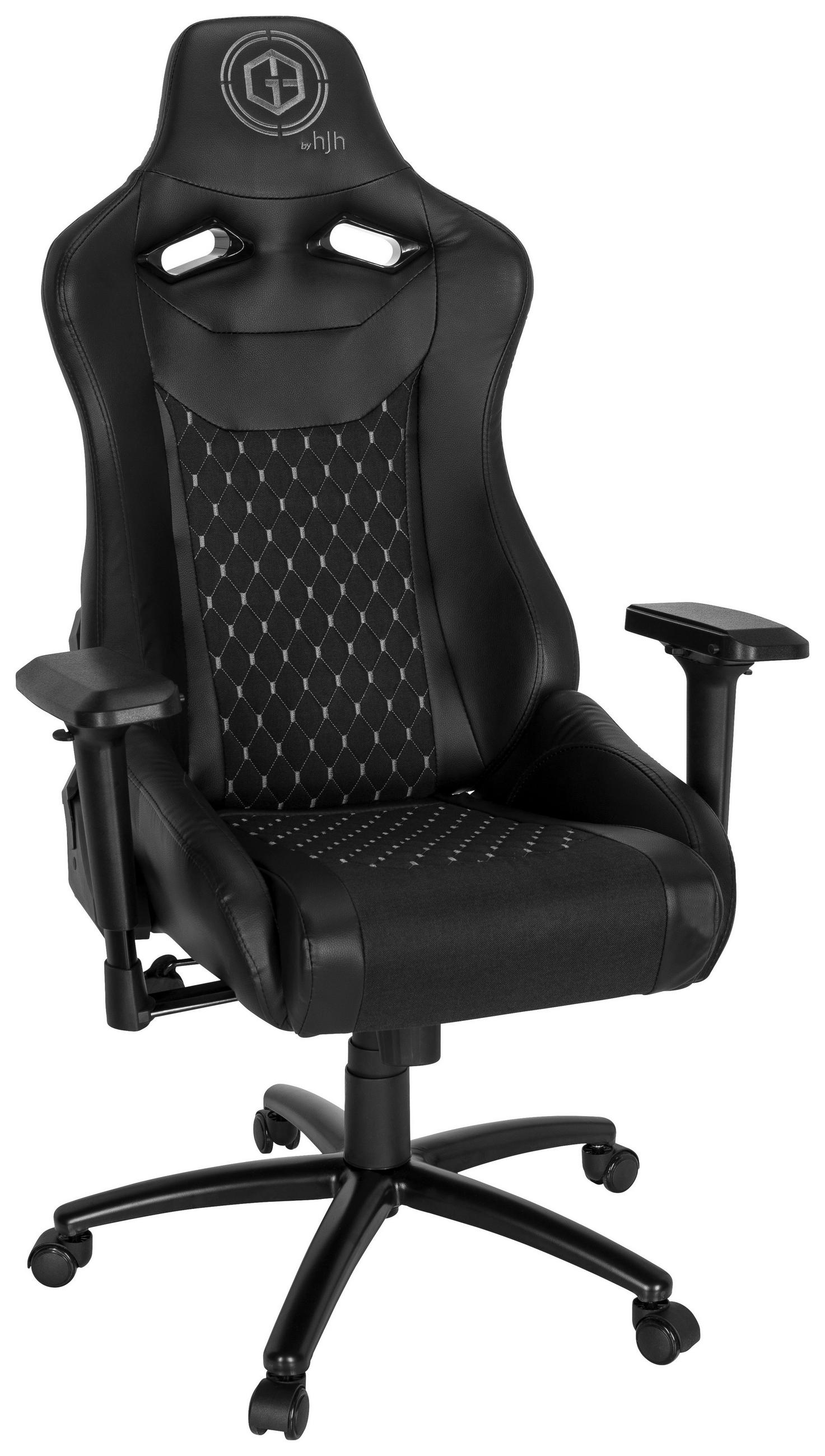 GAMINGSTUHL  in Lederlook, Flachgewebe Schwarz  - Schwarz/Weiß, MODERN, Kunststoff/Textil (74/137/66cm) - MID.YOU