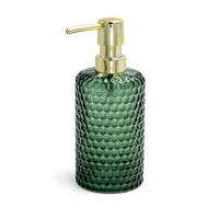DÁVKOVAČ MYDLA zlatá, tmavozelená - zlatá/tmavozelená, Basics, plast/sklo (7,3/17,9/7,3cm) - Sadena