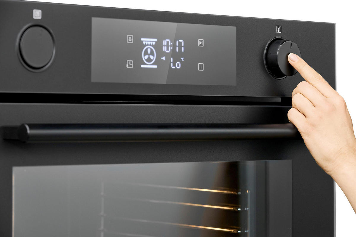 EINBAUBACKOFEN EBO 7913  - Schwarz, Trend, Metall (59,5/59,5/57,5cm) - Bomann