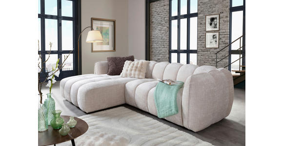 ECKSOFA in Chenille Creme  172/272 cm  - Creme/Schwarz, KONVENTIONELL, Kunststoff/Textil (172/272cm) - Carryhome