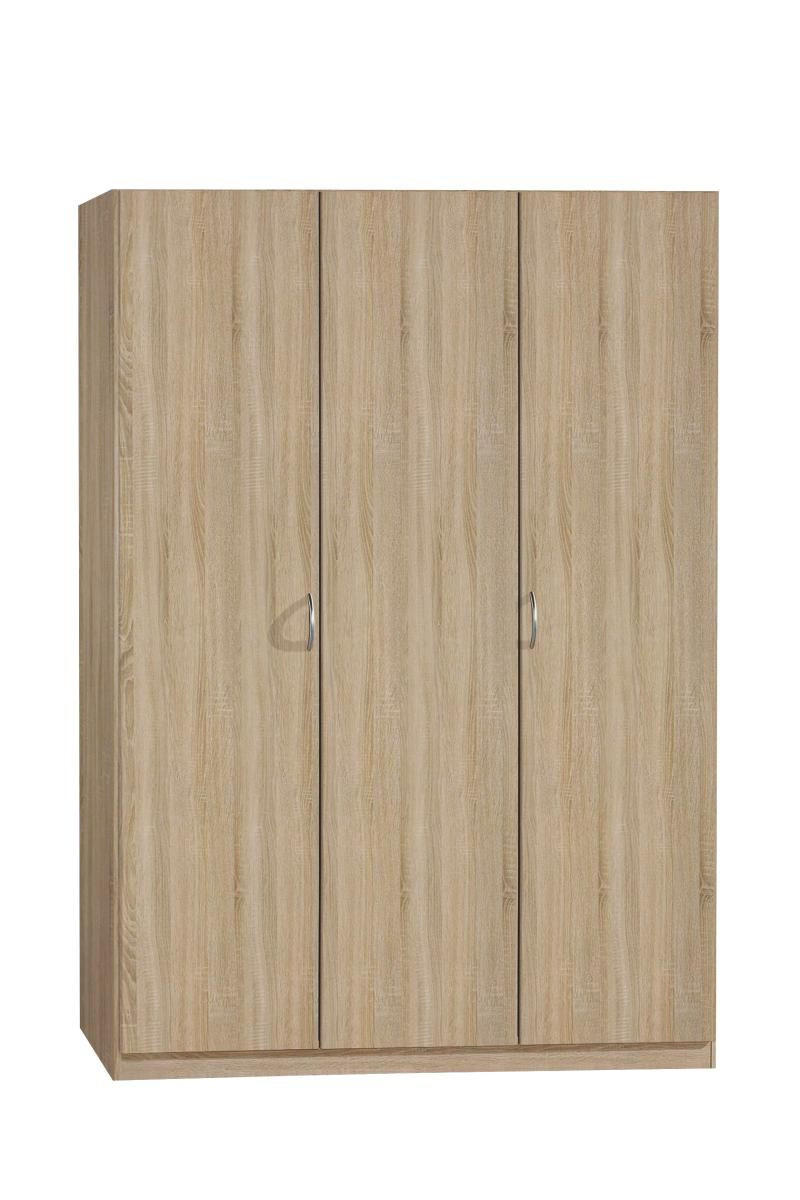 DREHTÜRENSCHRANK in Sonoma Eiche  - Silberfarben/Sonoma Eiche, Basics, Holzwerkstoff/Kunststoff (136/197/54cm) - Boxxx