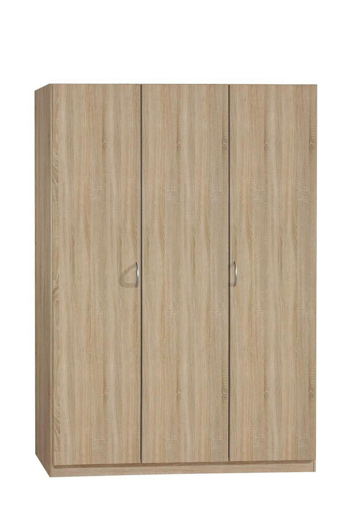 DREHTÜRENSCHRANK 136/197/54 cm 3-türig  - Silberfarben/Sonoma Eiche, Basics, Holzwerkstoff/Kunststoff (136/197/54cm) - Boxxx