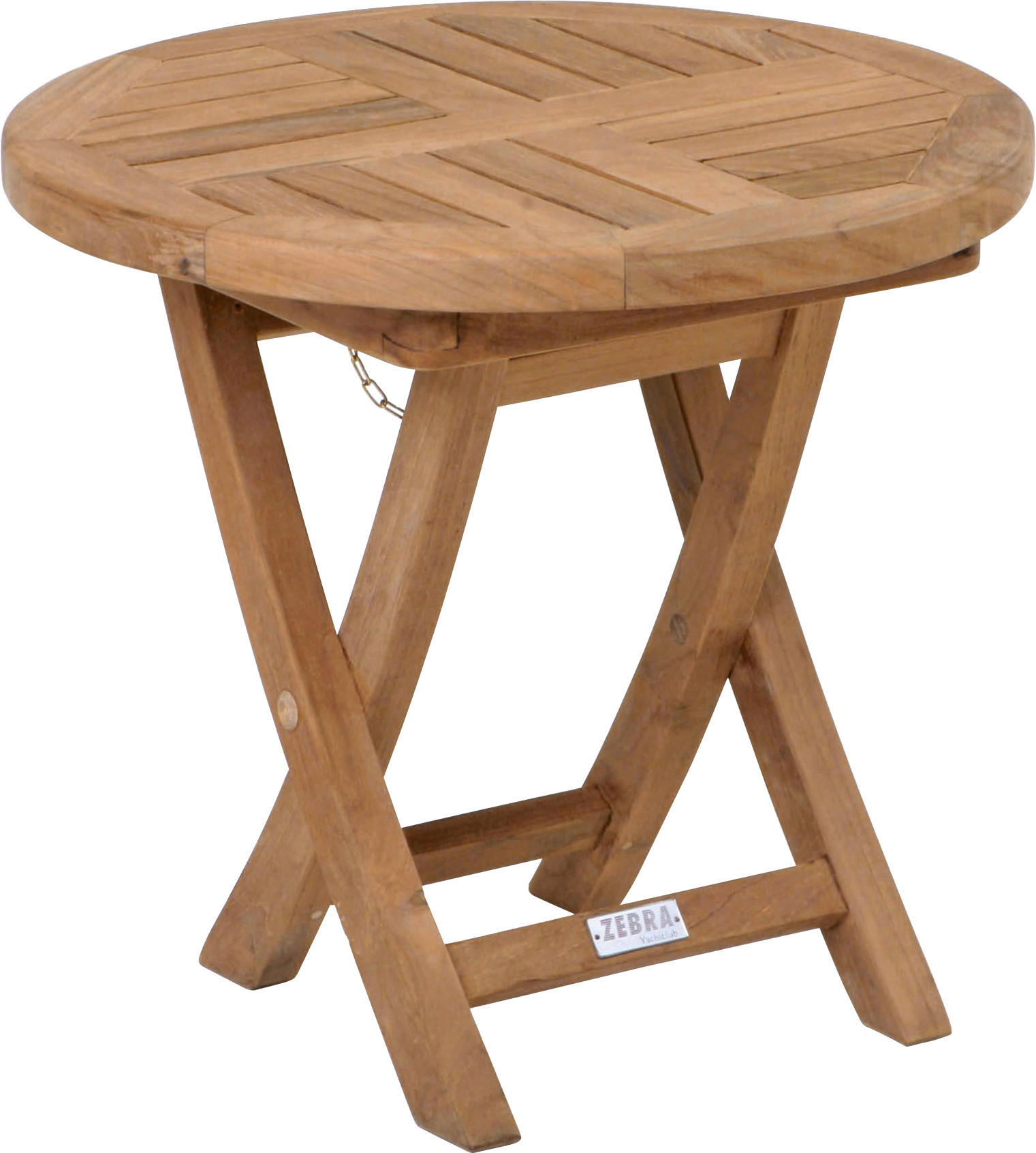 GARTENBEISTELLTISCH 50/50/45 cm Holz, Metall - Edelstahlfarben/Teakfarben, LIFESTYLE, Holz/Metall (50/50/45cm) - Zebra
