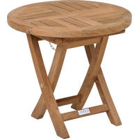 GARTENBEISTELLTISCH 50/50/45 cm Holz, Metall  - Edelstahlfarben/Teakfarben, LIFESTYLE, Holz/Metall (50/50/45cm) - Zebra 