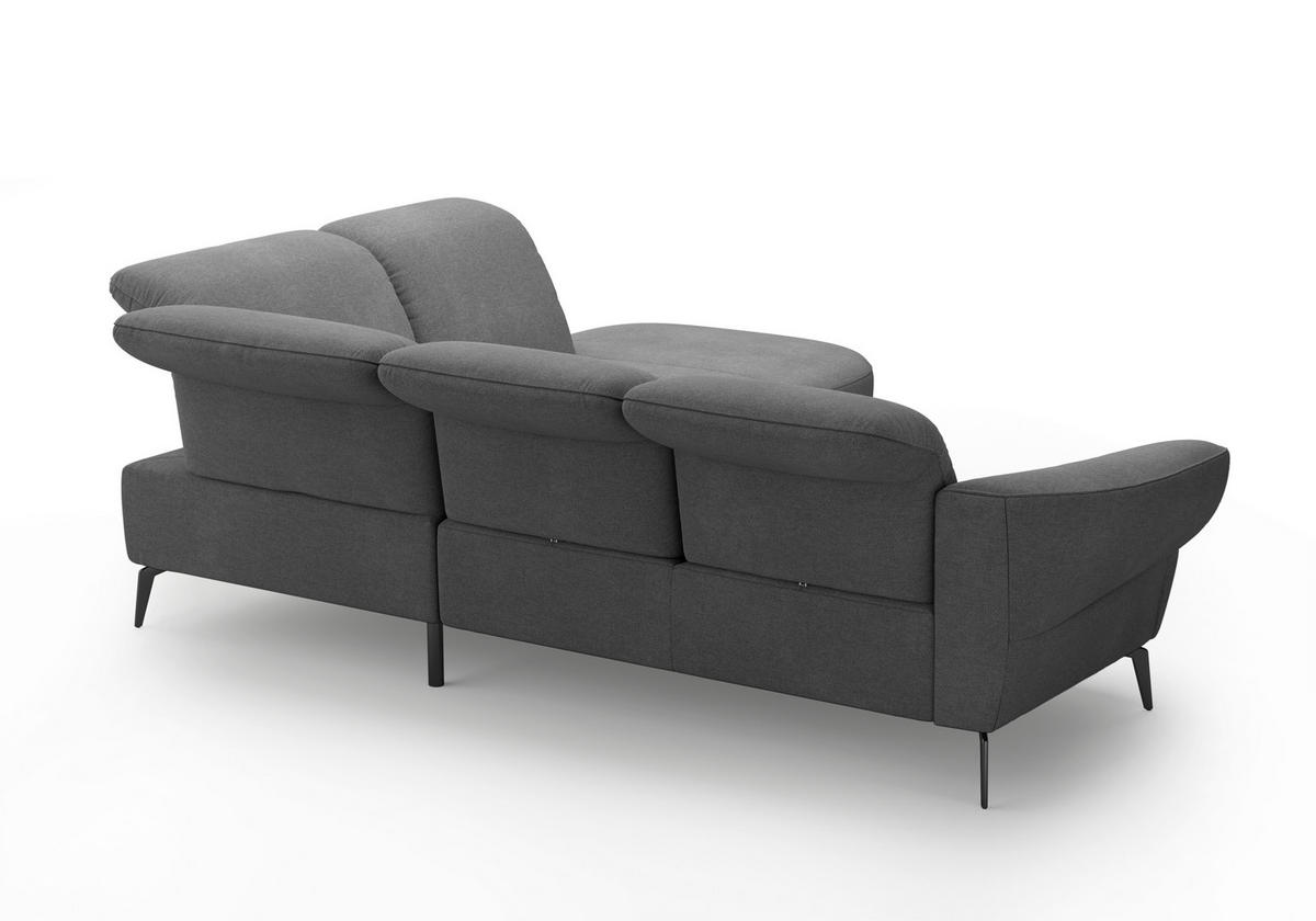 ECKSOFA in Mikrofaser Dunkelgrau  302/270 cm  - Dunkelgrau/Schwarz, MODERN, Textil/Metall (302/270cm) - Sit & More