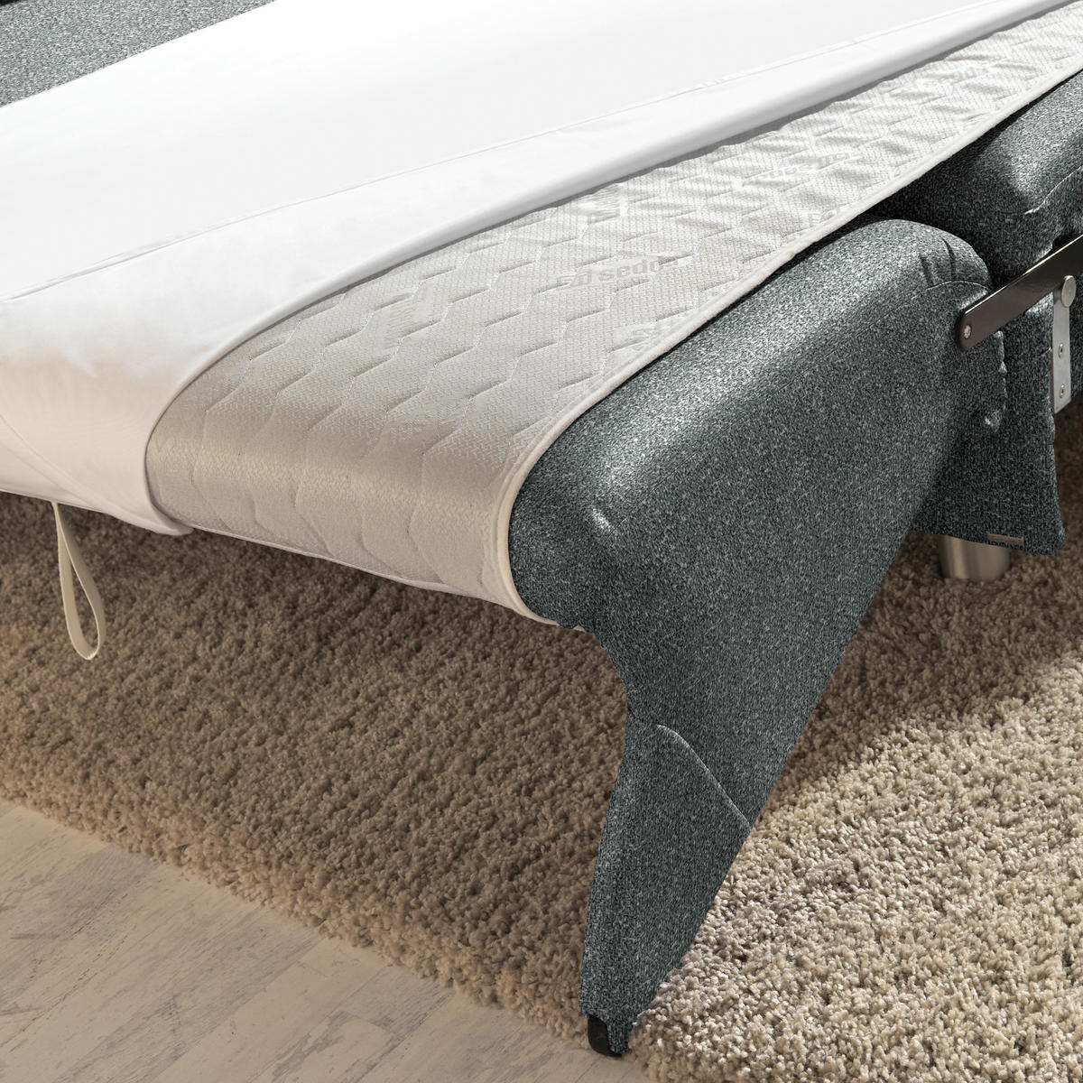 ECKSOFA  in Mikrovelours Grün  208/227 cm  - Alufarben/Grün, KONVENTIONELL, Textil/Metall (208/227cm) - Sedda