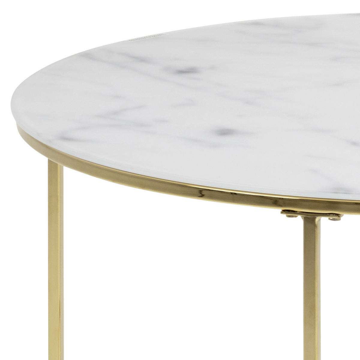 COUCHTISCH Milchglas 80/80/45 cm rund Goldfarben  - Goldfarben, Trend, Glas/Metall (80/80/45cm) - Carryhome