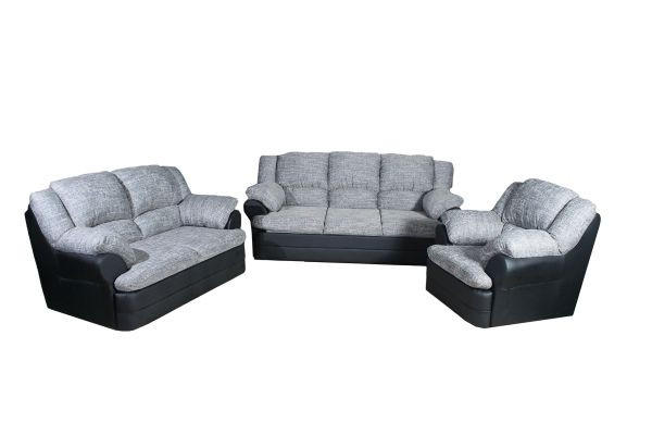 SJEDEĆA GARNITURA tekstil  siva, crna   - siva/crna, Design, drvni materijal/tekstil (210/95/90cm) - Cantus