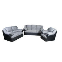 SJEDEĆA GARNITURA tekstil  siva, crna   - siva/crna, Design, drvni materijal/tekstil (210/95/90cm) - Cantus