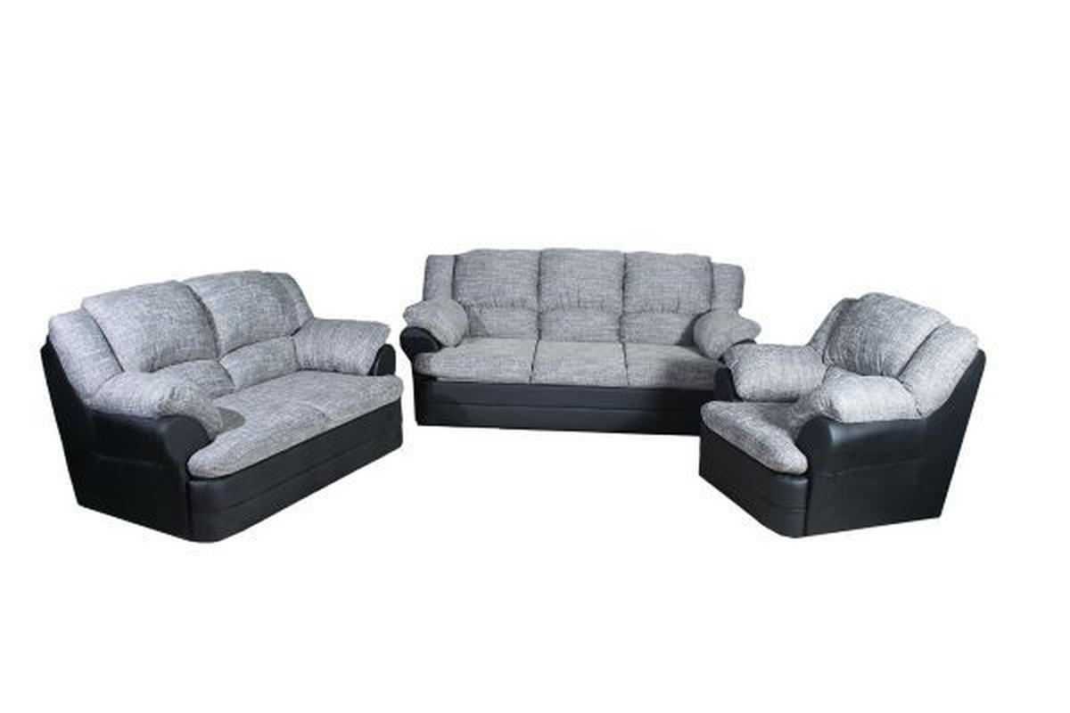 SJEDEĆA GARNITURA tekstil  siva, crna   - siva/crna, Design, drvni materijal/tekstil (210/95/90cm) - Cantus