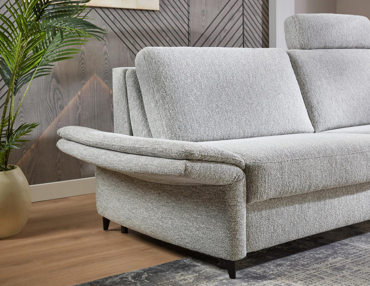 KANAPÉÁGY textil világosszürke  - világosszürke/fekete, Konventionell, textil/fém (222/87/100cm) - Dieter Knoll