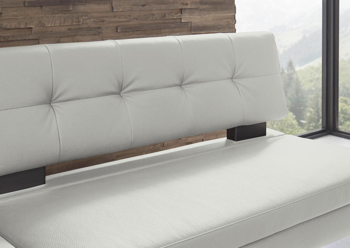 ECKBANK 158/200 cm Mikrofaser Hellgrau   - Hellgrau/Schwarz, Design, Textil/Metall (158/200cm) - Dieter Knoll