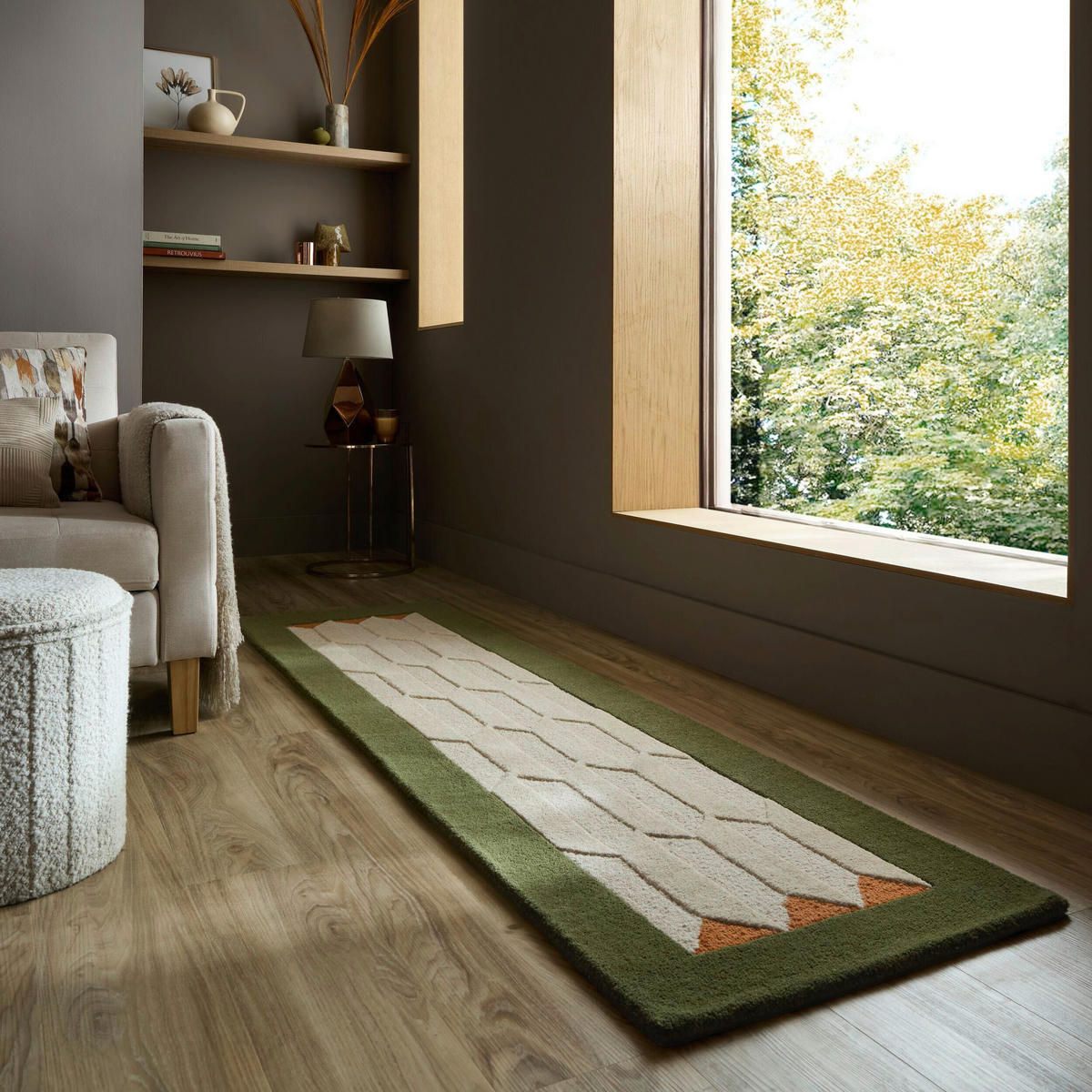 LÄUFER 60/230 cm Apex  - Olivgrün, Basics, Textil (60/230cm) - Flair Rugs