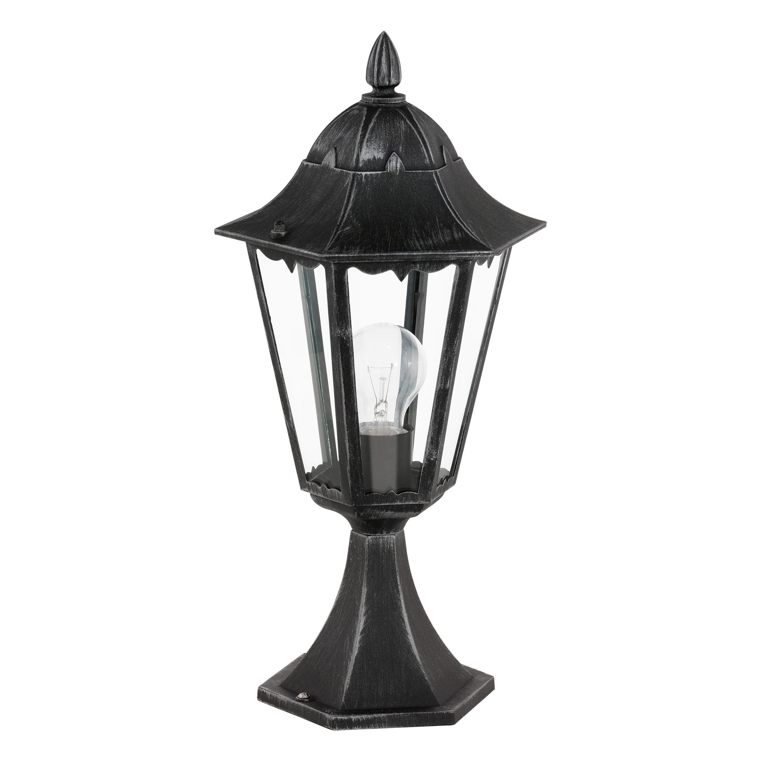 POLLERLEUCHTE 47/23 cm - Klar/Silberfarben, Basics, Glas/Metall (47/23cm) - Eglo