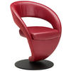 STUHL  Lederauswahl, Stoffauswahl, Typenauswahl, Sitzfläche 360° drehbar Flachgewebe Echtleder  - Rot/Schwarz, Design, Leder/Textil (62/86/61cm) - Moderano