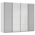 SCHWEBETÜRENSCHRANK 271/223/68 cm 4-türig Grau, Weiß  - Chromfarben/Weiß, KONVENTIONELL, Glas/Holzwerkstoff (271/223/68cm) - Novel