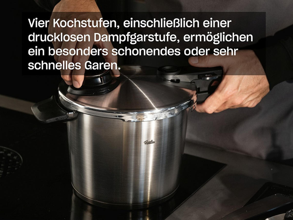 SCHNELLKOCHTOPF VITAVIT® PREMIUM satiniert 6.0 L  - Silberfarben, Basics, Metall (22cm) - Fissler