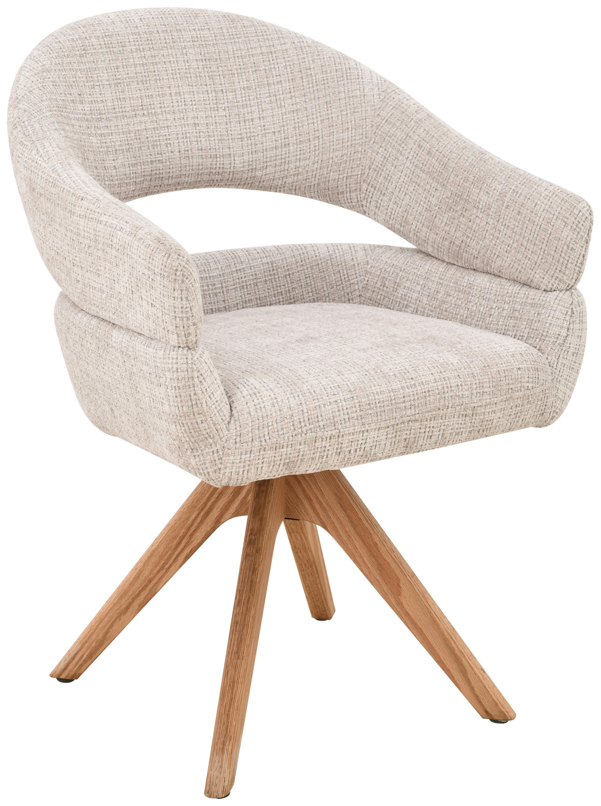 ARMLEHNSTUHL in Holz, Textil Eichefarben, Beige  - Eichefarben/Beige, MODERN, Holz/Textil (58/85/62cm) - Livetastic