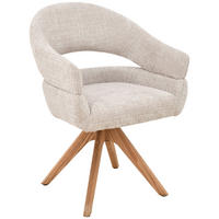 ARMLEHNSTUHL in Holz, Textil Eichefarben, Beige  - Eichefarben/Beige, MODERN, Holz/Textil (58/85/62cm) - Livetastic