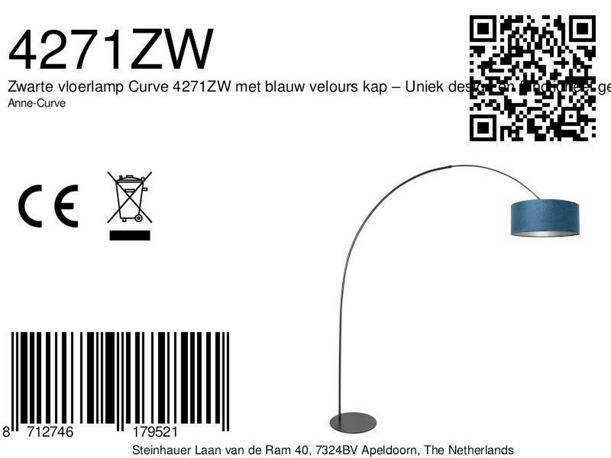 STEHLEUCHTE - Blau/Schwarz, Trend, Textil/Metall (50/240/230cm)
