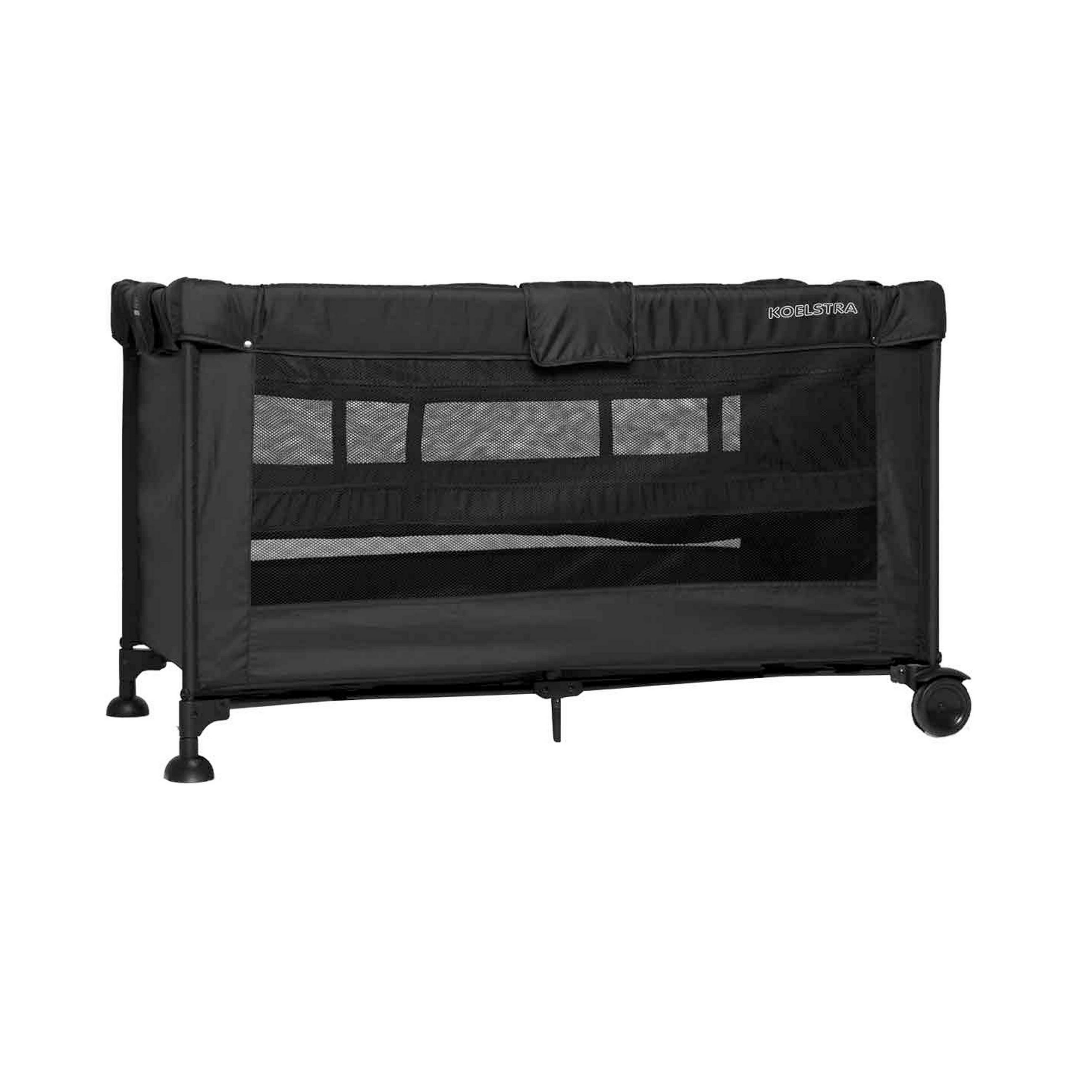 PRENOSNA POSTELJICA TRAVEL BLACK 65/75/126 cm črna  - črna, Basics, kovina/tekstil (65/75/126cm)