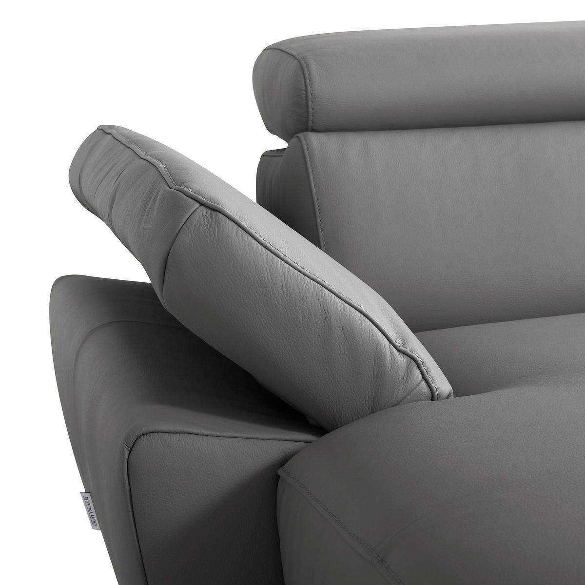 ECKSOFA  in Lederlook Echtleder Anthrazit  - Anthrazit/Schwarz, Design, Leder/Textil (179/252cm) - Livetastic